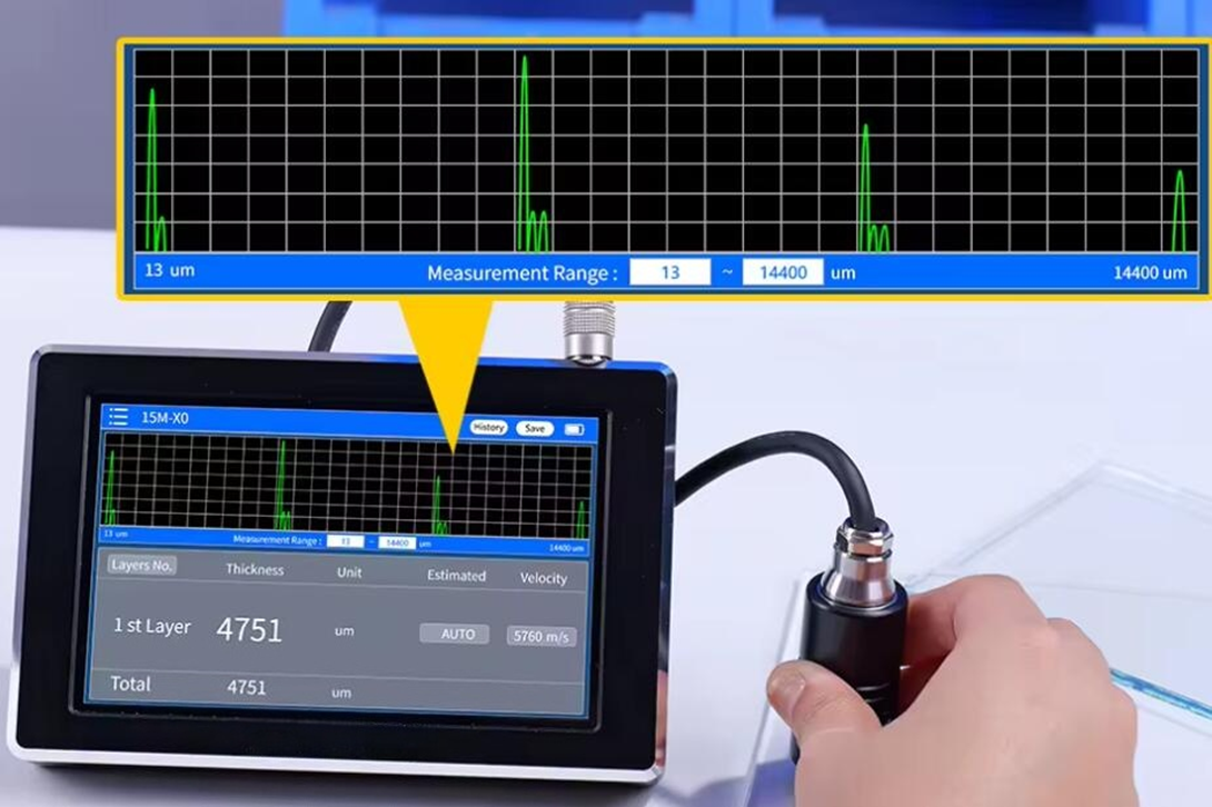 86216 Multilayer Ultrasonic Coating Thickness Gauge with Micron-Level Accuracy and High-Definition IPS Color Display