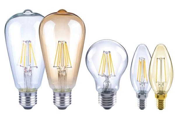 LED commercial A60 E27 4w glass bulb decorative clear vintge 100lm/w bright glass transparent retro filament bulb light