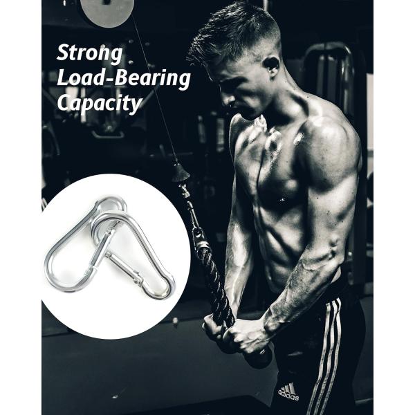 Finitura polida de aço inoxidável 304 Carabiner de arranque de arranha-céus DIN5299c Gancho de mola