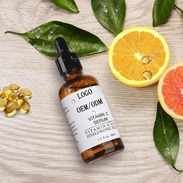Soro de iluminação da vitamina C do OEM com linhas tênues de enchimento & enrugamentos do ácido hialurónico