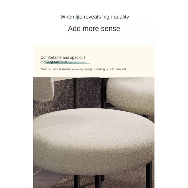 New Style Modern Luxury Fabric Dining Chairs with Metal Legs Comfortable Portable Home Bar & Bedroom Dining Room Furniture