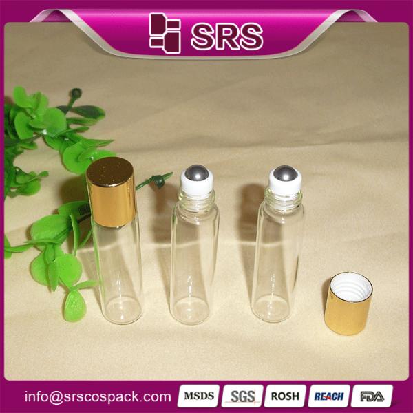 1/6oz 5ml mini roll-on glass bottle for essential oil metal roller ball fragrance perfume