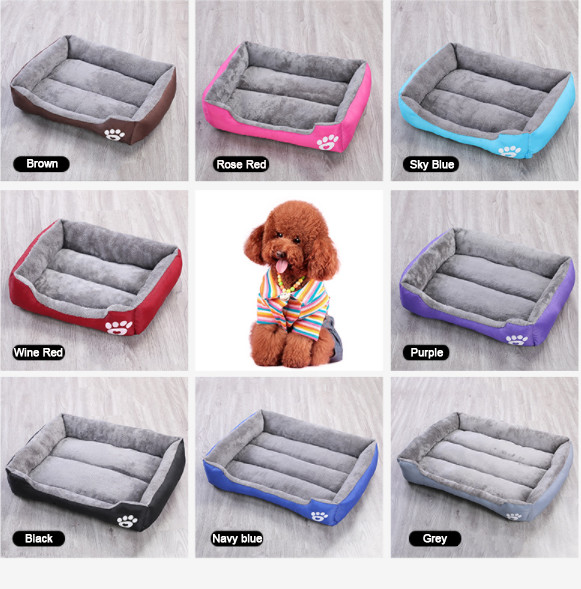 28 Inch Machine Washed Pet Calming Beds Soft Luxury Square Plush Dog Sofa