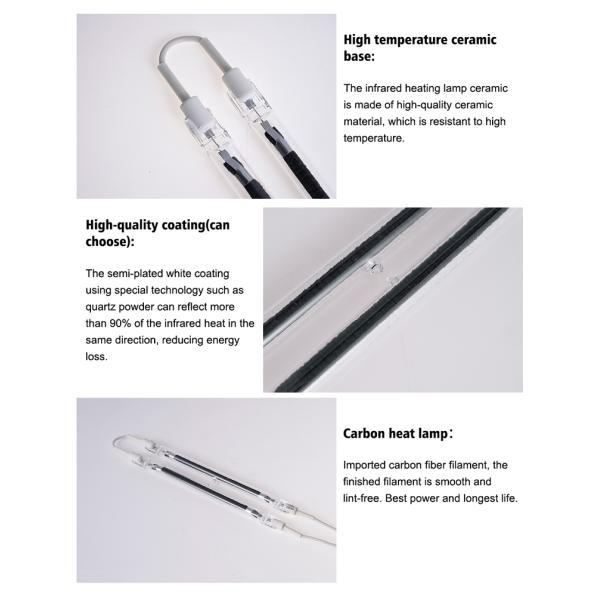 Single Tube Carbon Felt IR Heating Lamp R7S Base for Industrial Drying