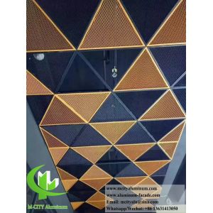 Écrans métalliques à treillis étendus en aluminium pour la décoration de plafonds et de façades