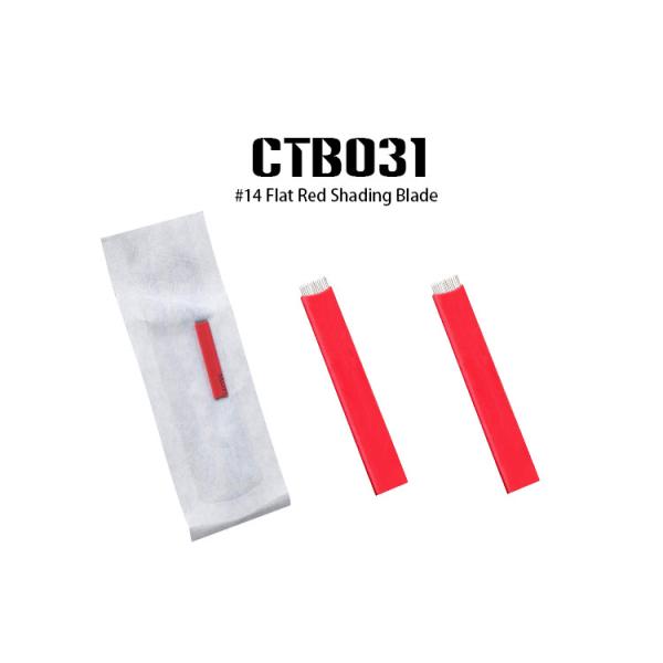 Red Color #14 Flat Red Shading Blade for Microblading Ombre Eyebrow Tattoo