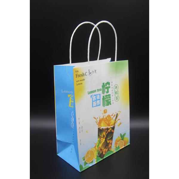 High Quality Milk Tea Takeaway Bags Customized Paper Gift Bags With Own Badge