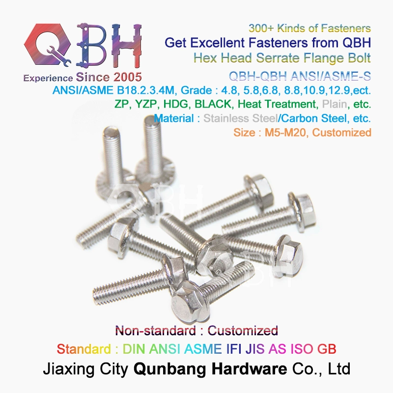 ANSI Hexagonal Flanged Bolt Stainless Steel 304 With Serration