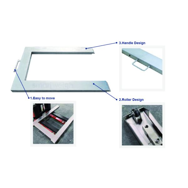 Industrial 2 Ton Galvanized Pallet Scales Rustproof Digital U Shaped Floor Scale