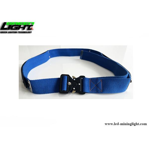 Blue Webbing Mining Waist Belt With Self Locking Clips Reflective Strip