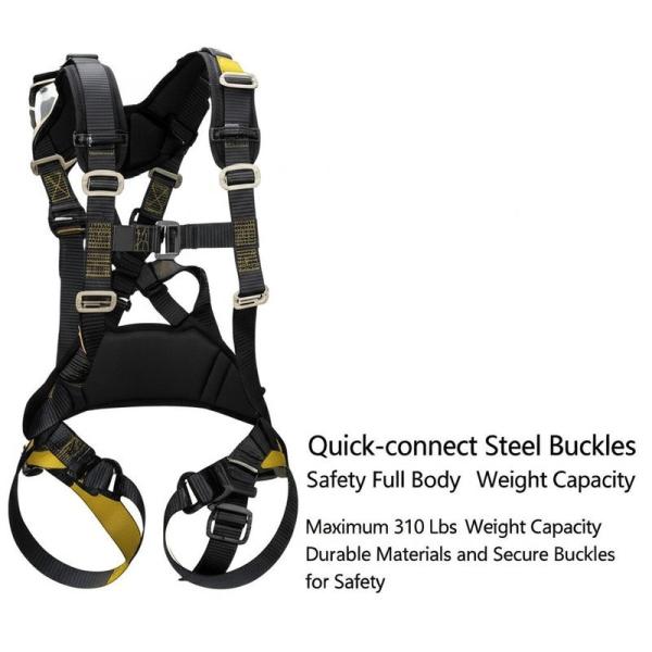Quick-connect Steel Buckles Safety Full Body Harness Maximum 310 Lbs Weight Capacity Durable Materials and Secure Buckles for Safety