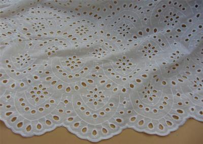 Chemical Vintage Eyelet 100% Cotton Lace Fabric For Lady Shirt And Suit Anti Static
