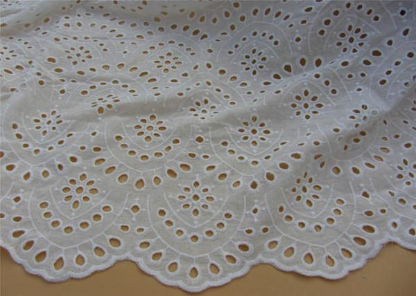 Tela 100% química do laço do algodão do ilhó do vintage para a senhora Camisa e estática do terno a anti