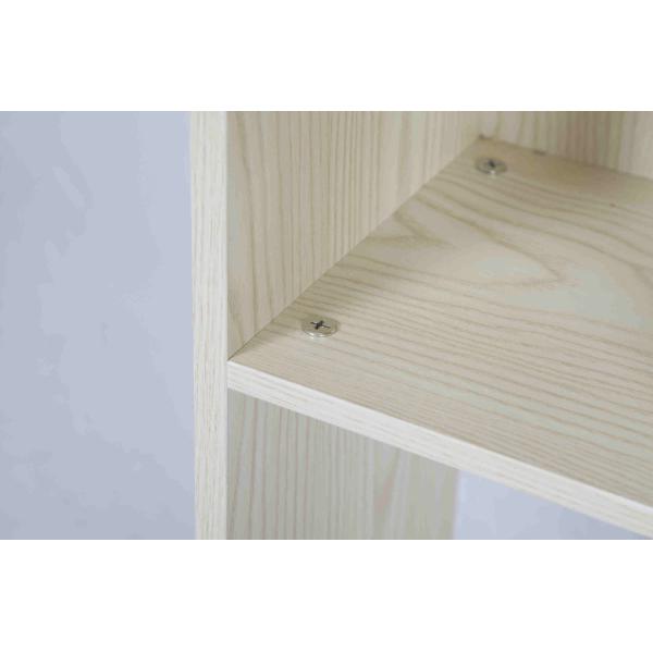 Practical Slim Wooden Book Shelf Three Tier White Oak For Bedroom / Living Room