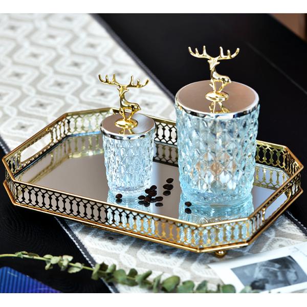 Nordic Aluminum Alloy 32cm Diameter Metal Jewelry Tray
