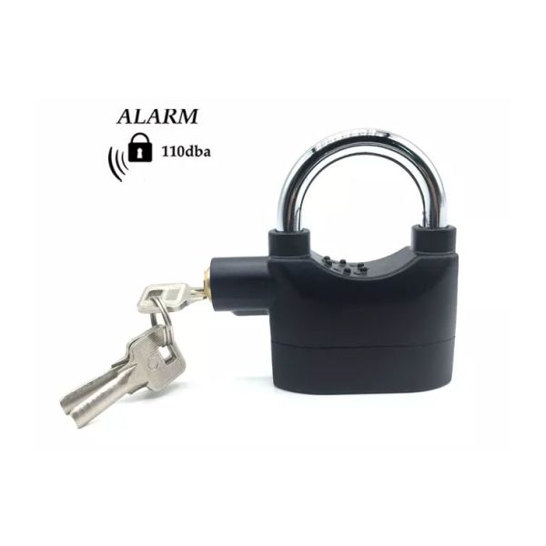 110dB Security Anti-Theft Waterproof Zinc Alloy Motor Bicycle Lock Siren Safety Alarm Padlock Heat Treated Anti-Cut Shackle for