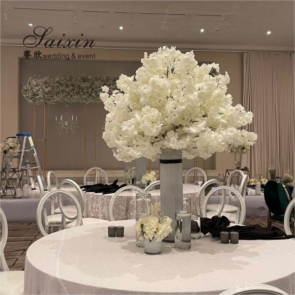 Acrylic Wedding Flower Stand 100cm Gold For Wedding Table Decoration