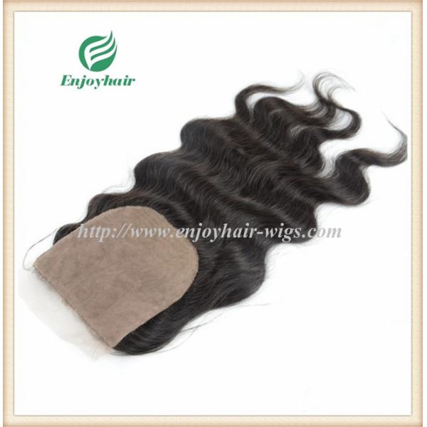 Silk top closure5''x5'' brazilian virgin hair natural color body wave 10''-24''L three way