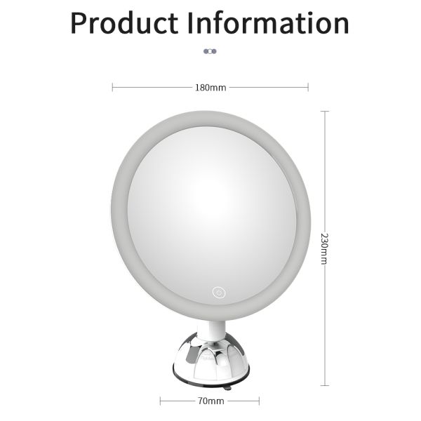 Custom 10X Magnification LED Light Travel-Friendly Foldable Makeup Mirror 360 Degree Adjustable New Desktop Cosmetic Mirror