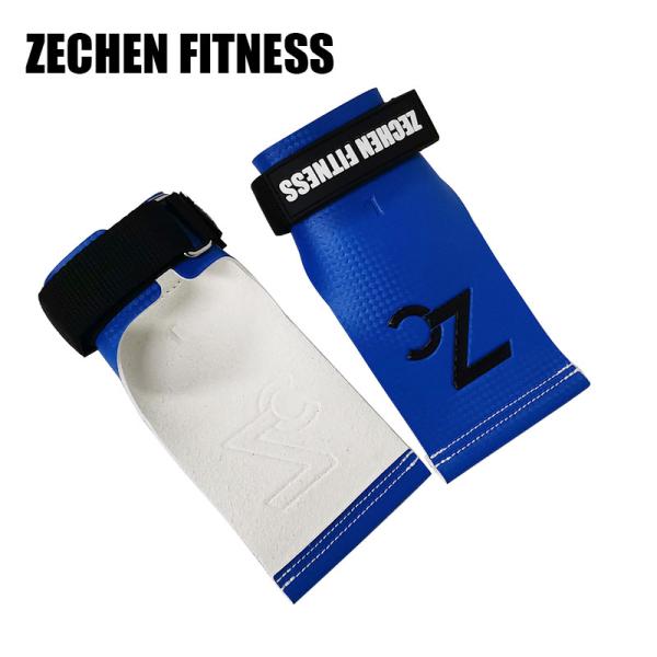 Blue Rogue Fitness Hand Grips Fingerless Gymnastic Carbon Fiber Leather Gloves Palm Protect