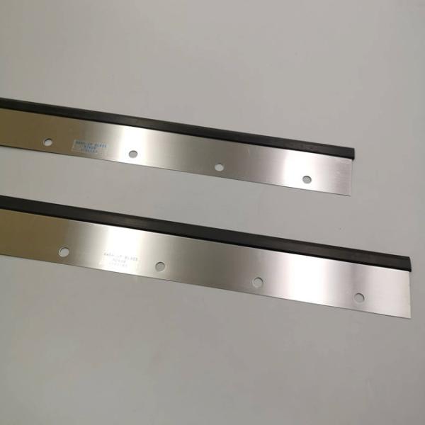 Silver Color Wash Up Blade for Roland Printing Machine with 11 Holes and 1100x65x0.5mm Dimensions