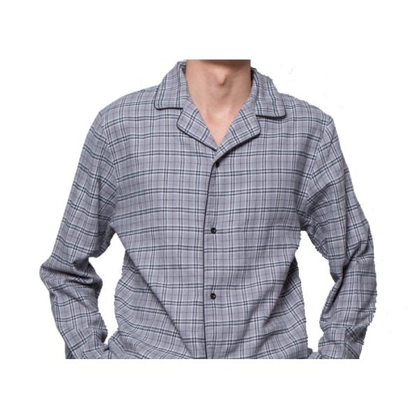 Yarn Dye Stripe 100% Cotton Flannel Checked Pyjamas Long Sleeve Long Pant