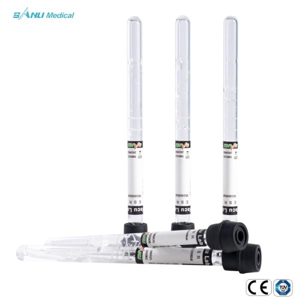 Disposable Serum ESR Blood Collection Tube ISO Glass 1.28ml Sodium Citrate