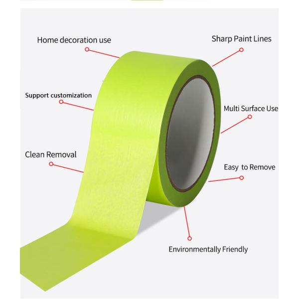 Smooth Surface Green Adhesive Masking Tape