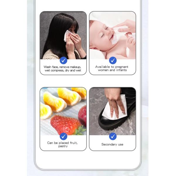 Toalla facial desechable de algodón no tejido 50gsm-120gsm, paños faciales desechables en seco