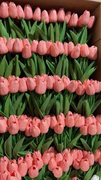 Best sell Wedding Decorative PU Real Touch Tulip Rose Flowers Tulips Artificial Flower