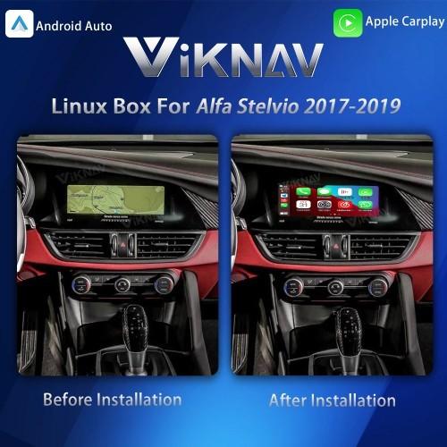 Boîte d'interface Viknav Linux pour Alfa Stelvio 2017-2019 sans fil CarPlay Android Auto