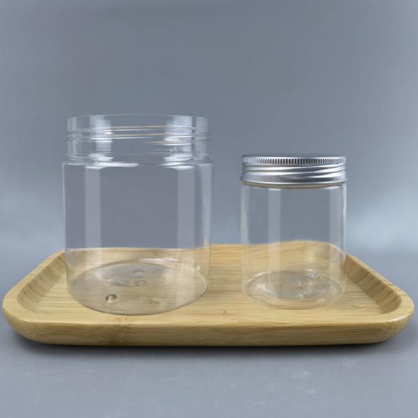 Custom 150ml 250ml 500ml 600ml Empty Clear Plastic PET Cosmetic Cream Body Butter Scrub Jar with Screw Lid