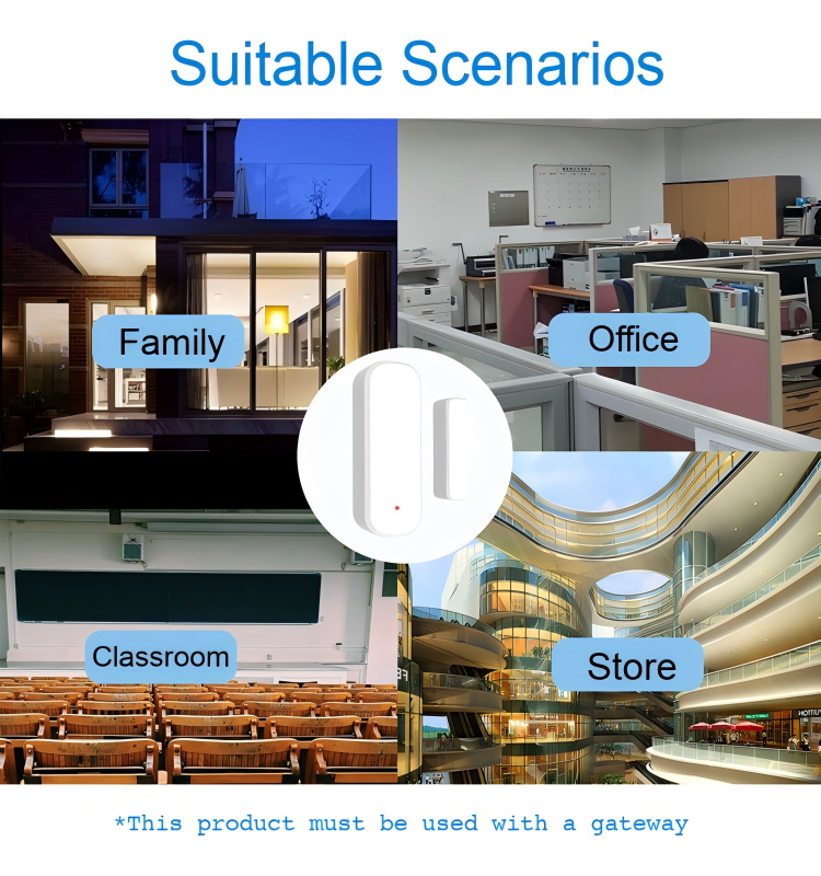 ZigBee 3.0 Door Window Smart Home Sensors Realtime Intrusion Alert ABS V0 Fireproof