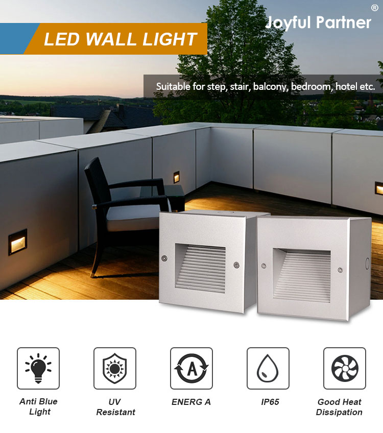 Встраиваемый в стену 2W Osram SMD LED светильник для ступеней IP65 Современный дизайн Алюминиевый материал Для коридора