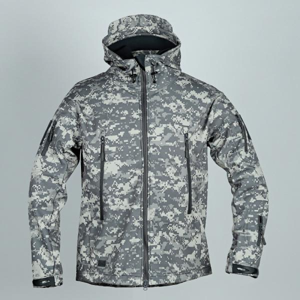 Outdoor Tactical Fleece Hardshell Jacket Autumn And Winter Plus Fleece Windproof Riding Jacket Waterproof