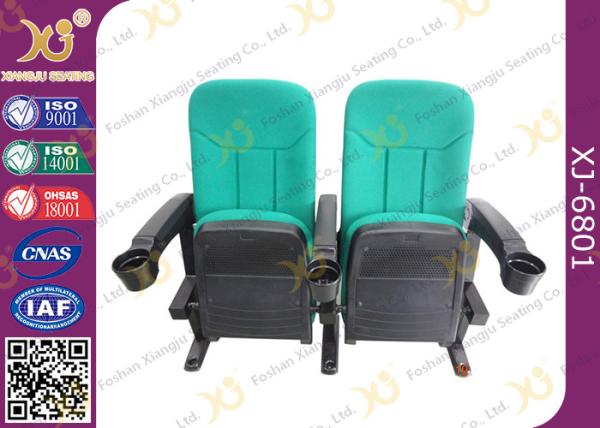 Multi Color Plastic Folded Theater Stadium Seating With Cup Holder OEM / ODM