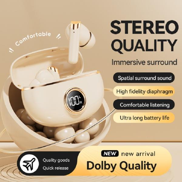 Auriculares TWS ETEK Plated Bluetooth 5.4 con F10, celda de auricular de 25mAh + estuche de 230mAh (placa protectora), tiempo de llamada de 2-3 horas.