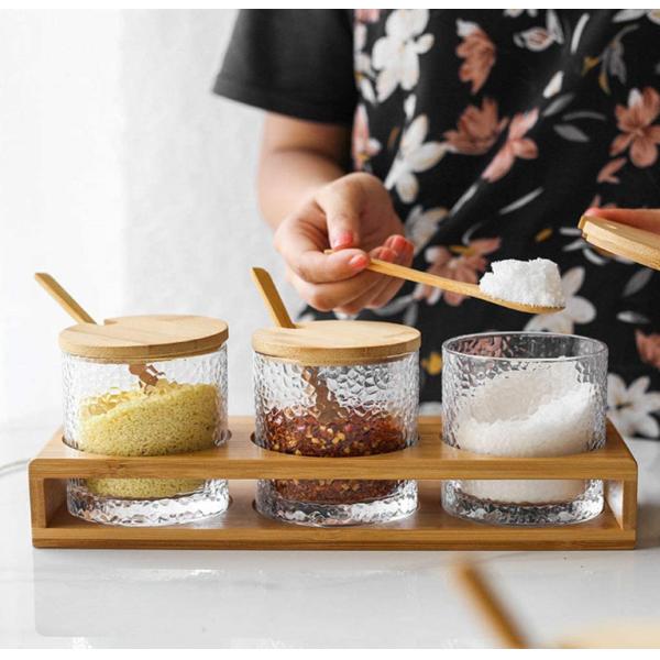 Набор коробки приправой шкафа специи организатора хранения кухни бамбуковый