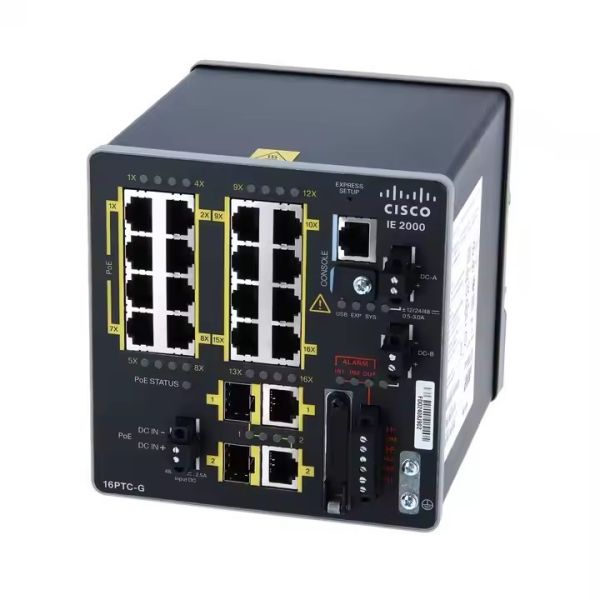 Cisco IE2000 Series Managed L2 Industrial Ethernet Switch with 16FE Copper Ports 2GE Uplinks and Industrial PoE Solution