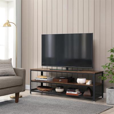 Long TV Stand with Metal Frame, Rustic Industrial Television Stand, Large Television Table, LTV50BX