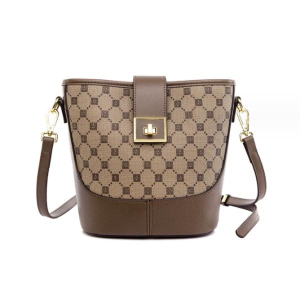 Zipper Women Shoulder Handbag Large Capacity Bucket Crossbody Shoulder Handbag