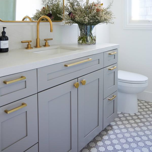 Lacquer Storage Bathroom Vanity Units Modern Luxury Furniture Pale Grey Shaker