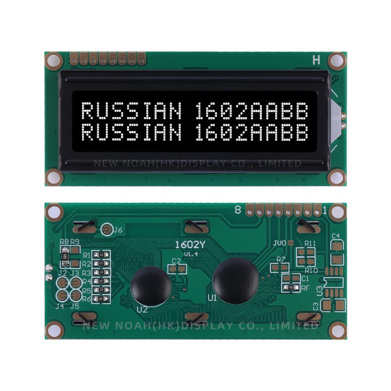 Russian BTN Black Film 1602Y Serial Port LCD Module Multiple Word Libraries AIP31068 Character Screen