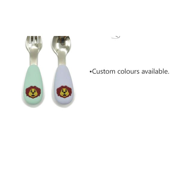 Cutlery PBA Free Hygienic Mini Baby Silicone Fork Stainless Steel