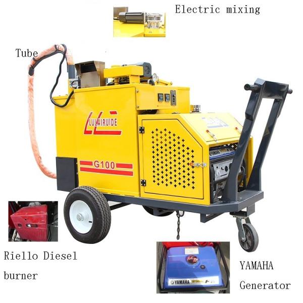 100L Towed Asphalt Crack Sealing Machine Rotate 360 Degrees