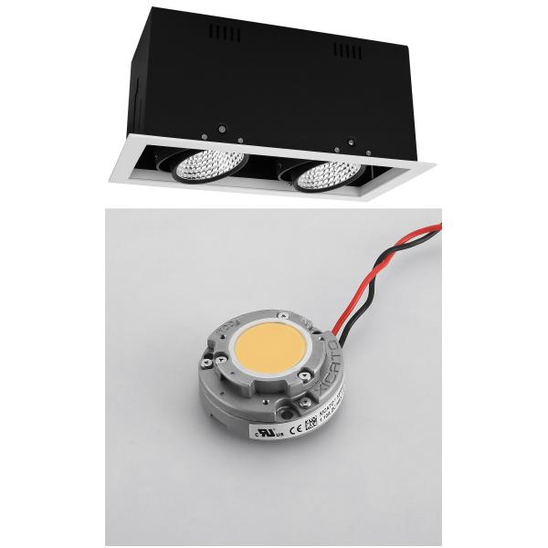 High CRI 95 2*30W Double Head Trim Square 30deg Tiltable 1050mA Commercial LED Downlights