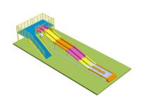 Slides de água de arco-íris para crianças para o parque aquático Material de fibra de vidro