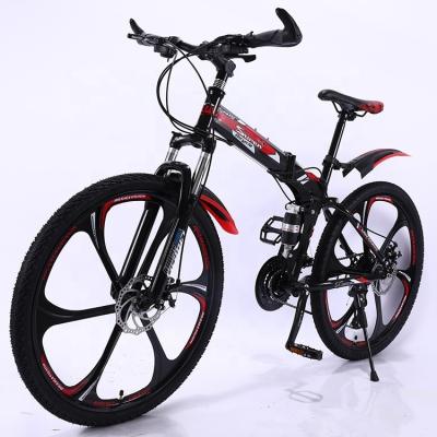 GOMID Carbon Steel Folding Bike 20 24 26 Inch Full Suspension Mountain Bike with Disc Brake and 200KG Load Capacity