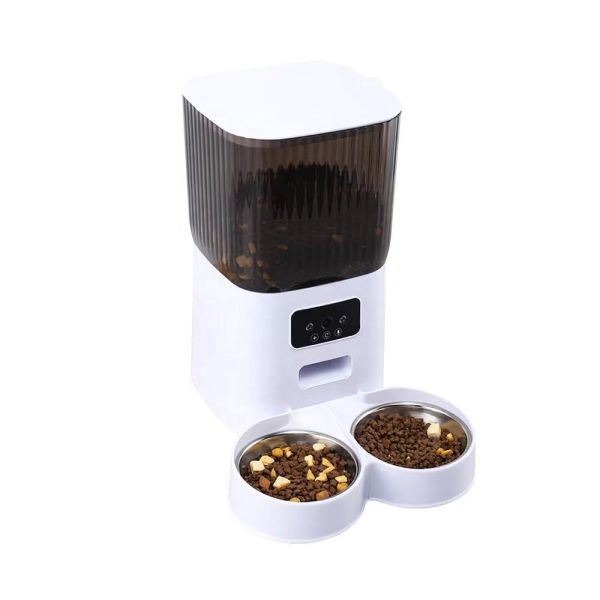 Smart Automatic Pet Feeder Double Bowls Large Capacity Food Dispenser for Cats Dogs