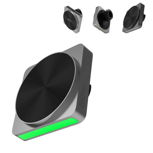 QI2 15w Wireless Charger With Black Technology Sound Pickup And Ambient Light For Car Phone Holder